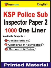KSP Police Sub Inspector (Paper - 2) One Liner Book in English