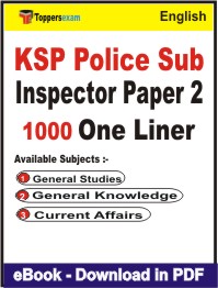 KSP Police Sub Inspector (Paper - 2) One Liner Book PDF in English