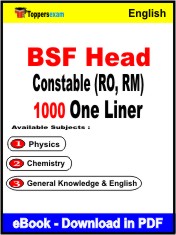 BSF Head Constable (RO, RM) One Liner Book PDF in English