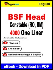BSF Head Constable (RO, RM) One Liner Book PDF in English