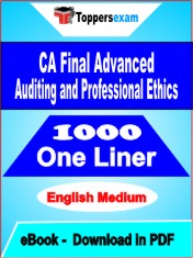 CA Final Advanced Auditing and Professional Ethics One Liner Book PDF in English