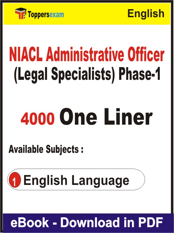 NIACL Administrative Officer (Legal Specialists) Phase-1 One Liner Book PDF in English