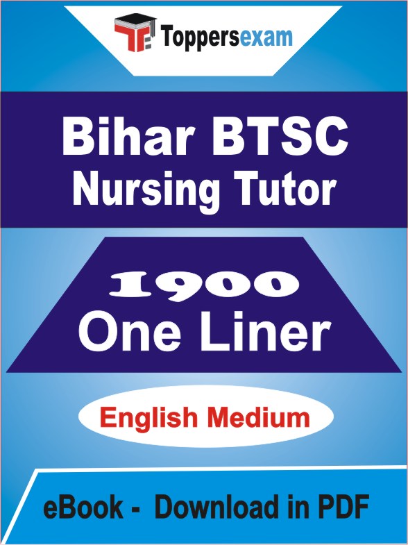 Bihar BTSC Nursing Tutor One Liner Book PDF in English