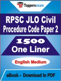 RPSC JLO Civil Procedure Code Paper 2 One Liner Book PDF in English