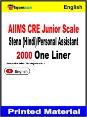 AIIMS CRE Junior Scale Steno (Hindi)/Personal Assistant One Liner Book in English