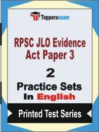 RPSC JLO Evidence Act Exam Paper 3 Book in English - Question Paper / Practice Set