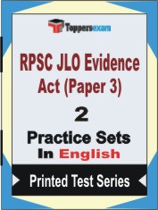 RPSC JLO Evidence Act  (Paper 3) Book in English - Question Paper / Practice Set
