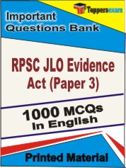 RPSC JLO Evidence Act  (Paper 3) Book in English - Objective MCQ