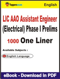 LIC AAO Assistant Engineer (Electrical) Phase 1 Prelims One Liner Book PDF in English