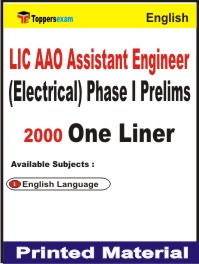 LIC AAO Assistant Engineer (Electrical) Phase 1 Prelims One Liner Book in English