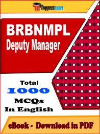 BRBNMPL Deputy Manager Exam PDF Book In English - MCQ / Objective Questions