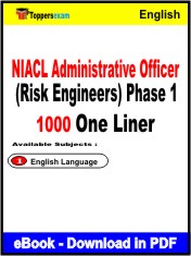 NIACL Administrative Officer (Risk Engineers) Phase 1 One Liner Book PDF in English
