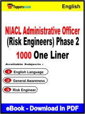 NIACL Administrative Officer (Risk Engineers) Phase 2 One Liner Book PDF in English