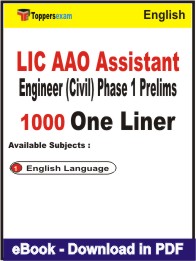 LIC AAO Assistant Engineer (Civil) Phase 1 Prelims One Liner Book PDF in English