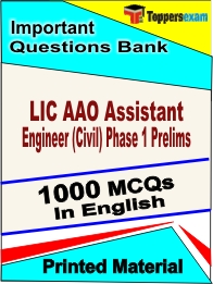 LIC AAO Assistant Engineer (Civil) Phase 1 Prelims Book in English - Objective MCQ