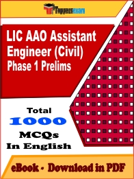 LIC AAO Assistant Engineer (Civil) Phase 1 Prelims Exam PDF Book In English - MCQ / Objective Questions