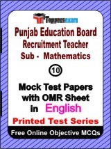 Punjab ERB Teacher (Mathematics) Exam Mock Test Papers (Book) in English