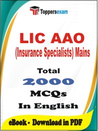 LIC AAO (Insurance Specialists) Mains PDF Book in English - MCQ / Objective Questions