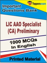 LIC AAO Specialist (CA) Preliminary Book in English - Objective MCQ