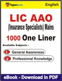 LIC AAO (Insurance Specialists) Mains One Liner Book PDF in English
