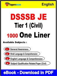 DSSSB JE Tier 1 (Civil) One Liner Book PDF in English