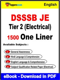 DSSSB JE Tier 2 (Electrical) One Liner Book PDF in English