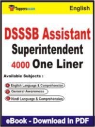 DSSSB Assistant Superintendent One Liner Book PDF in English