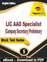 LIC AAO Specialist (Company Secretary) Preliminary PDF Book In English - Practice Set
