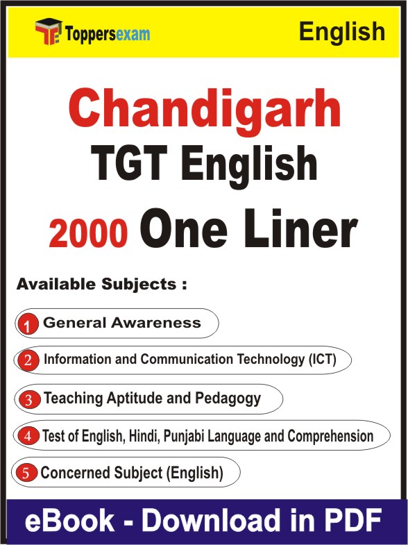 Chandigarh TGT English One Liner Book PDF in English
