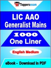 LIC AAO Generalist Mains One Liner Book PDF in English