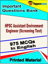HPSC Assistant Environment Engineer (Screening Test) Book in English - Objective MCQ