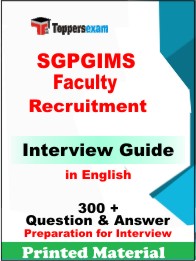 SGPGIMS Faculty Recruitment for Interview Guide Book in English