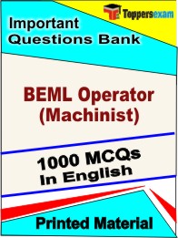 BEML Operator (Machinist) Book in English - Objective MCQ
