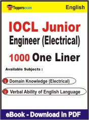 IOCL Junior Engineer (Electrical) One Liner Book PDF in English