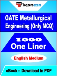GATE Metallurgical Engineering (Only MCQ) One Liner Book PDF in English