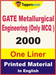 GATE Metallurgical Engineering (Only MCQ) One Liner Book in English