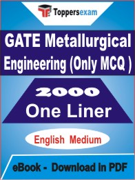 GATE Metallurgical Engineering (Only MCQ) One Liner Book PDF in English