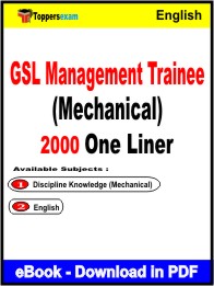 GSL Management Trainee (Mechanical) One Liner Book PDF in English