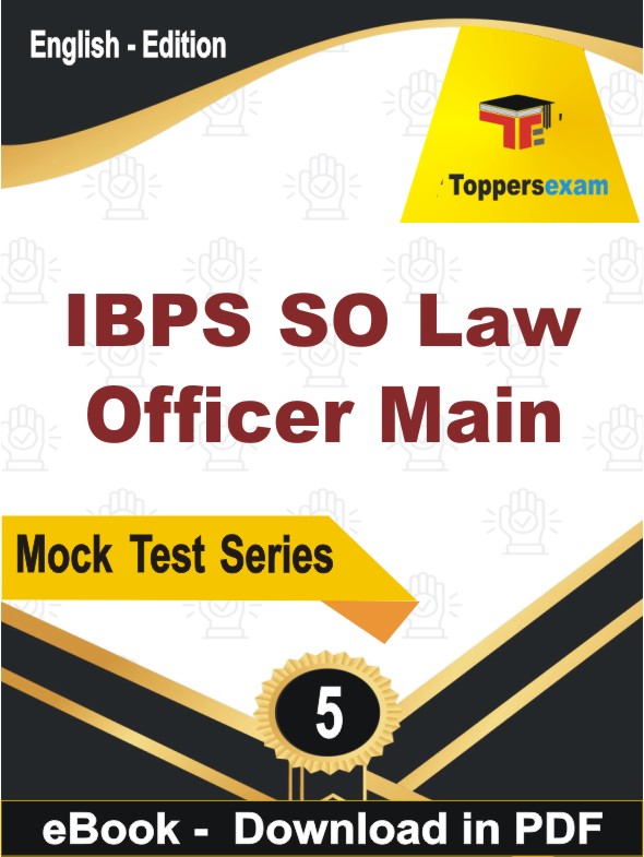 IBPS SO Law Officer Main Test PDF Book In English - Question Paper