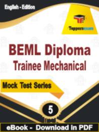 BEML Diploma Trainee Mechanical  Test  PDF Book In English - Practice Set