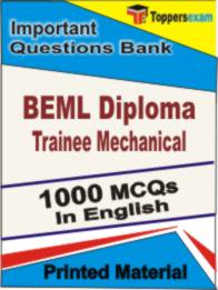 BEML Diploma Trainee Mechanical  Book in English - Objective MCQ