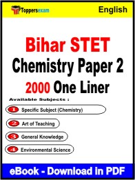 Bihar STET Chemistry Paper 2 One Liner Book PDF in English