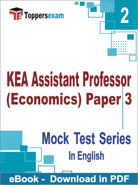 KEA Assistant Professor (Economics) Paper 3 Test PDF Book In English - Question Paper