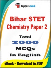 Bihar STET Chemistry Paper 2 PDF Book in English - MCQ / Objective Questions
