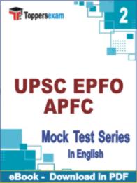 UPSC EPFO APFC  Test PDF Book In English - Question Paper