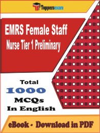 EMRS Female Staff Nurse (Tier 1) Preliminary PDF Book In English - MCQ / Objective Questions
