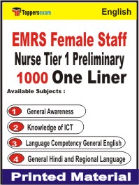 EMRS Female Staff Nurse Tier 1 Preliminary One Liner Book in English
