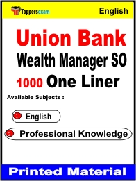 Union Bank Wealth Manager SO One Liner Book in English
