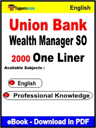 Union Bank Wealth Manager SO One Liner Book PDF in English