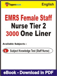 EMRS Female Staff Nurse (Tier 2) One Liner Book PDF in English